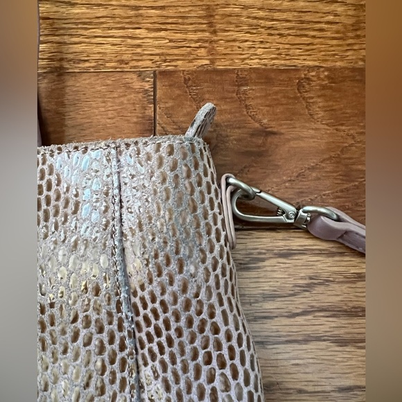 Sorail New York Dusty Rose Pink Leather Snakeskin Shoulder/Crossbody Bag - Picture 7 of 14